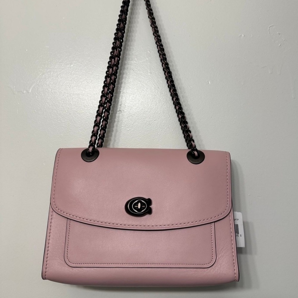 Coach Parker Pink Leather Chain Bag